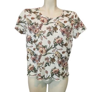 Wishful Park Floral Print Women's Top‎ Size Large